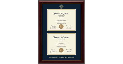 Double Diploma Frame In Gallery University Of California San Francisco