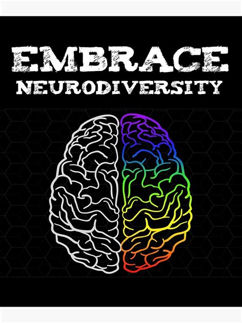 Embrace Neurodiversity Autism Adhd Asd Rainbow Brain Photographic