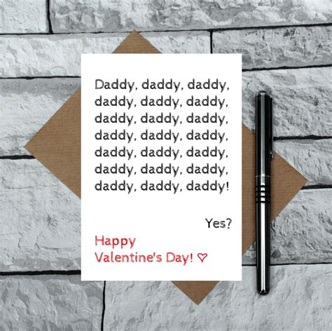 Daddy Card Funny Valentines Day Card For Daddy Daddy Etsy