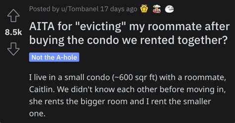 Woman Asks If Shes Wrong For Kicking Out Her Roommate After She Bought Their Condo