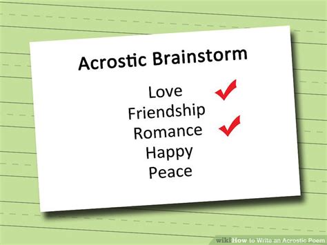 How To Write An Acrostic Poem With Sample Poems Wikihow