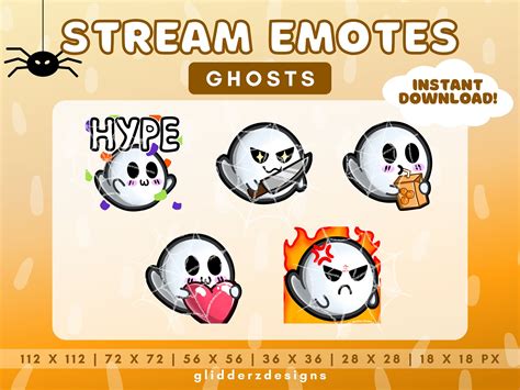 Ghost Emotes Twitch Twitch Ghost Emote Pack 1 Twitch Etsy Twitch