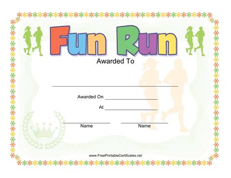 Fun Run Award Certificate Template Download Printable Pdf Templateroller