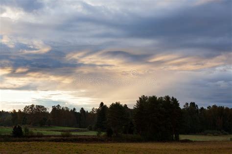 Beautiful Clouds Over Countryside Landscape Stock Image Image Of Dawn