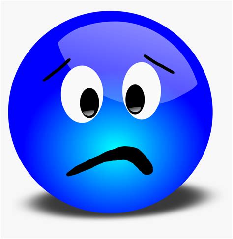 Sick Smiley Face Image Sad Blue Emoji Face Hd Png