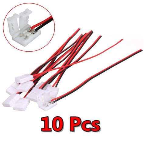 7Wa3 10pcs For 3528 5050 PCB Connector Cable 2 Pin Led Strip Adapter