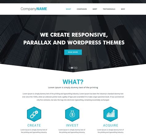 These are free html5 business website templates that can be applied for business and marketing sites. Simple Parallax - Fresh and bold design will enhance your ...