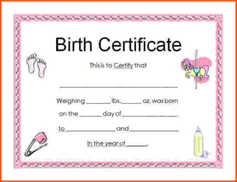 Fake certificate printouts are an inexpensive and fun way to decorate for an upcoming event. Fake Birth Certificate Template (3 | Birth certificate ...