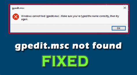 Windows Cannot Find Gpedit Msc Archives Fix PC Errors