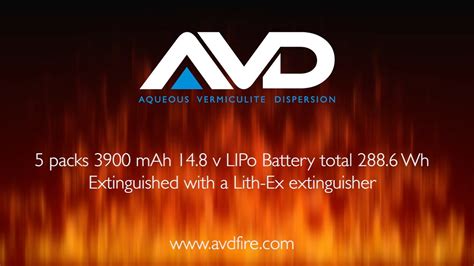 Using An Avd Fire Extinguisher On A Lithium Ion Battery Pack Youtube