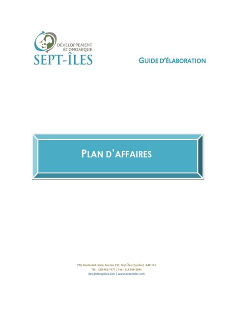 Plan Daffaires Guide Delaboration Desi Pdf Sodles Business