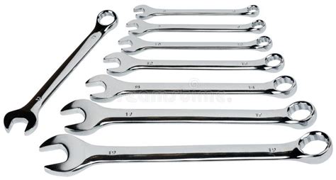Set Of Steel Wrenches Stock Photo Image Of Spanner Chrome 9950040