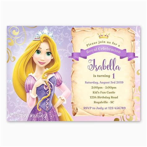 Rapunzel Birthday Invitation Easy Inviting