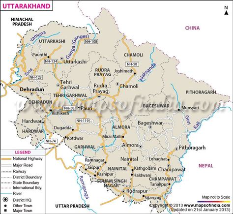 Uttarakhand Map Uttarakhand Map India Map