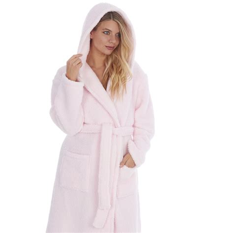Ladies Womens Luxury Dressing Gown Bath Robe Hooded With Pockets Warm Winter Uk Ebay