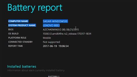 Battery Report In Windows 10 Laptop Battery Information In Windows 10