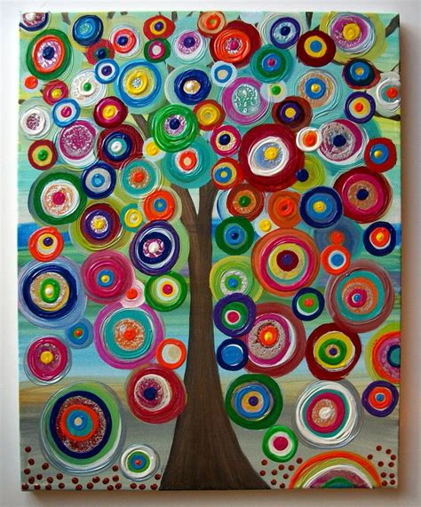 Childrens Canvas Wall Art Abstract Acrylic Painting On