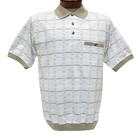 Mens Shirt Classics By Palmland Short Sleeve Knit Banded Bottom Polo