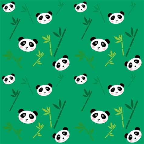 Bonito Padrão Sem Costura Com Pandas E Fundo De Bambu Para Crianças