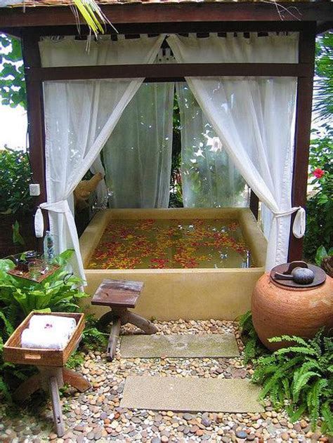 I've gone over some spa party ideas, including supplies that you'll need, refreshments, gifts to give out, seating. Beautiful Outdoor Bathroom Design, Charming and Soothing ...
