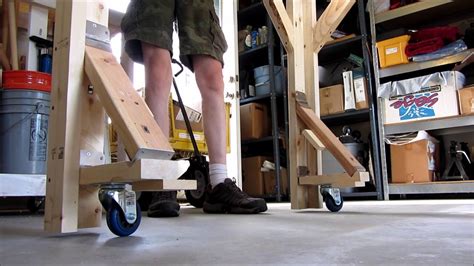 Diy Retractable Casters Mobile Work Bench With Retractable Wheels