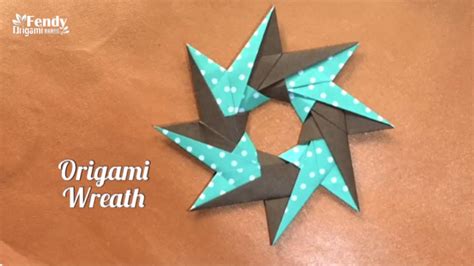 Origami Wreath Paper 8 Point Star Youtube