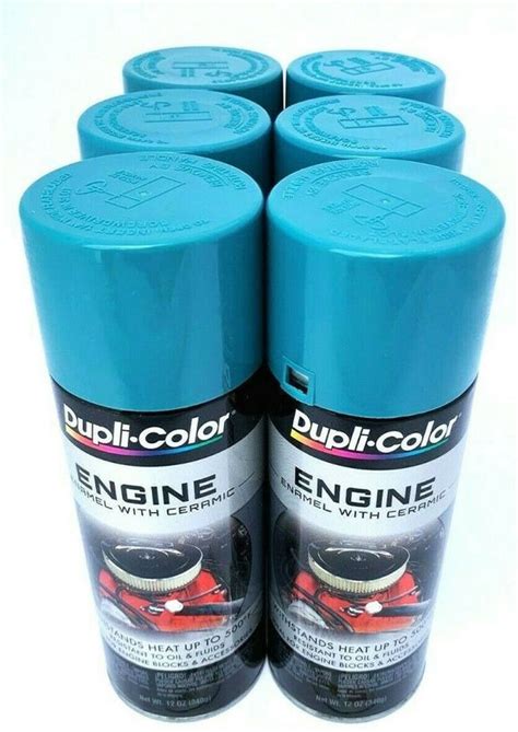 Duplicolor De1610 6 Pack Engine Enamel With Ceramic Pontiac Blue Color