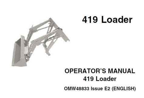 John Deere 419 Loader Operators Manual Service Repair Manual
