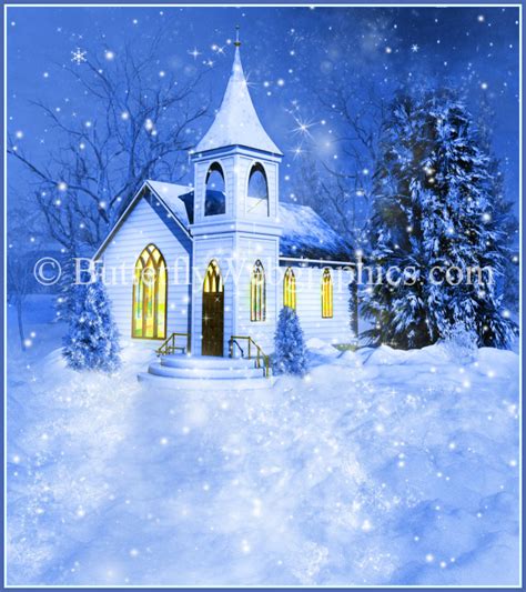 Winter Church Backgrounds Butterflywebgraphics