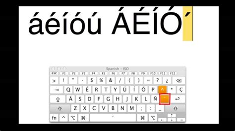 Alternatively, you can also type the number that appears under the ñ, in this case the 1. Typing Accents on a MAC (Spanish Keyboard Layout) - YouTube