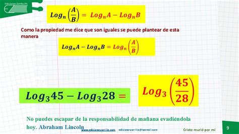 Ecuaciones Logaritmicas Propiedades Potencia De Exponente Potencia