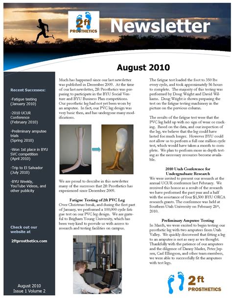 2ftprosthetics: August Newsletter