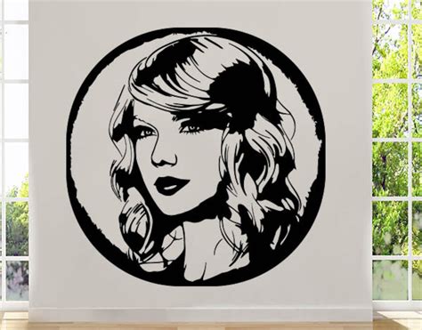 Art Portrait Taylor Swift Wall Decal Top Musician Vinyl Etsy