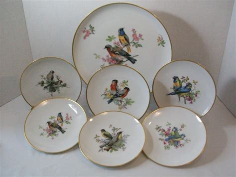 Alboth And Kaiser Bavarian Vogel Ba Wk China Set Of 7 Plates 1 Large 6