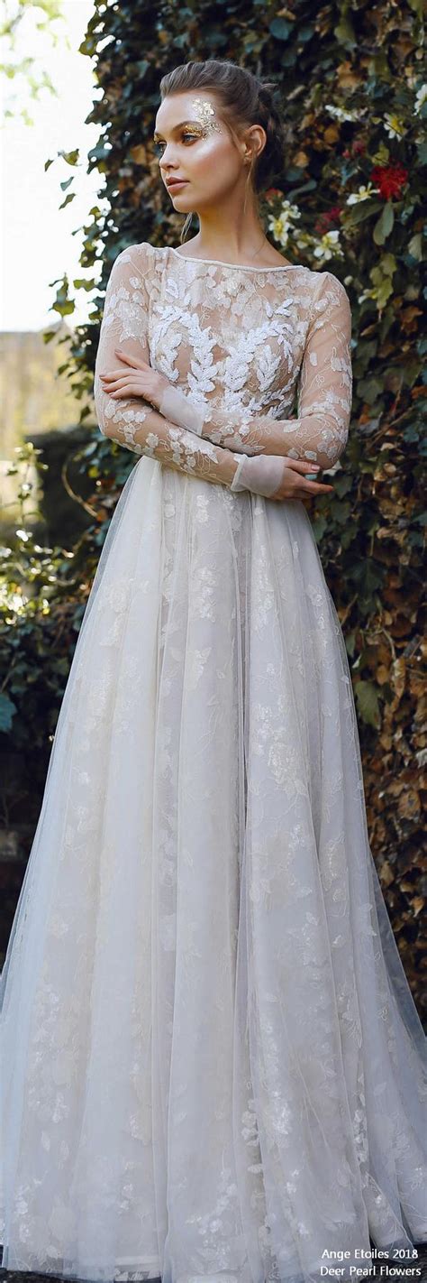 Rosaly Long Sleeve Wedding Dresses 2 Deer Pearl Flowers