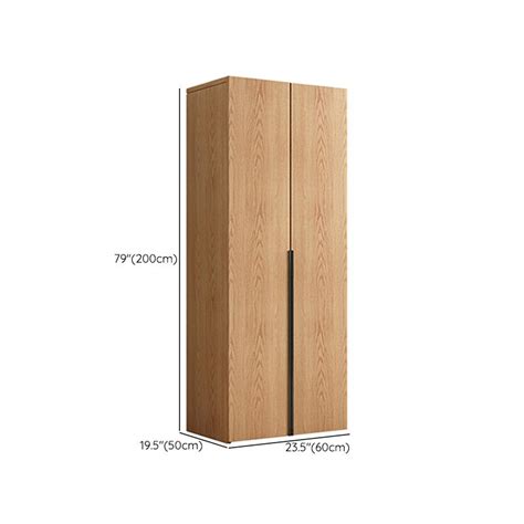 Contemporary Freestanding Natural Wardrobe Oak Solid Wood Wardrobe With