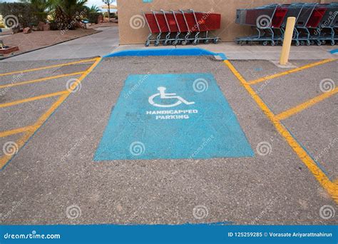 Handicapped Parking Spot Transportation Road Markings Stock Image