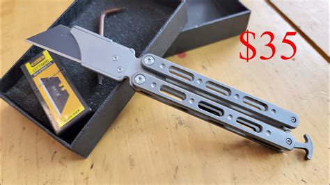 Titanium Utility Knife Butterfly Knife Unboxing And Review 35 Titanium