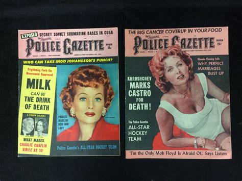 The National Police Gazette Magazine Lot Lucille Ball Rhonda Fleming Covers