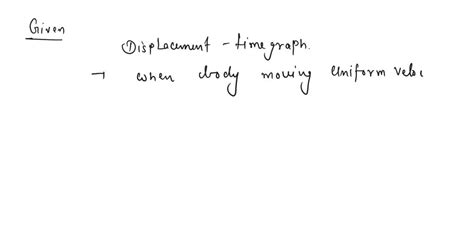 Solved Draw Displacement Time Graph For A Body Moving With Uniform