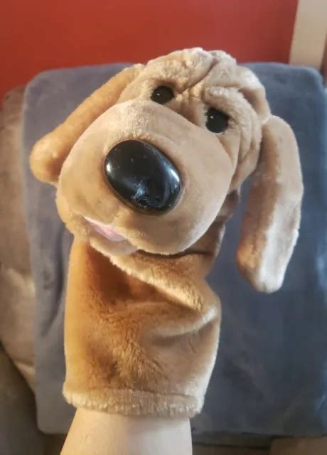 Vintage Dakin 1986 Brown Puppy Dog Hand Puppet 10 Plush Stuffed Animal