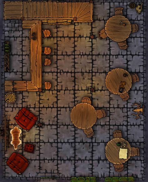 Dungeons And Dragons Tiled Tavern Map By Mike Perrotta On DeviantArt Tabletop Rpg Maps