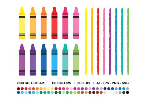 Crayon And Border Clip Art Set Graphic By Running With Foxes · Creative