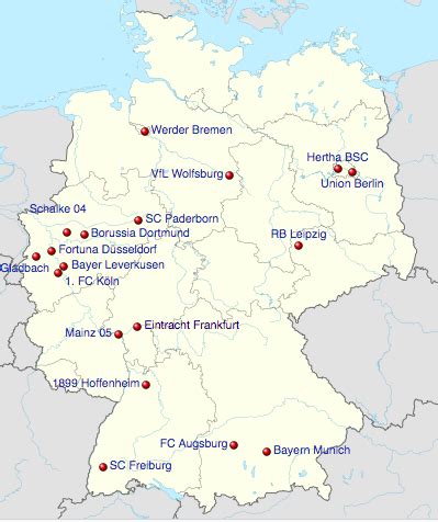 If you looking for table of 1. Map Of Bundesliga Teams 2019 20