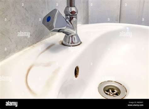 Sink Bathroom Stains Dirty Stock Photo Alamy