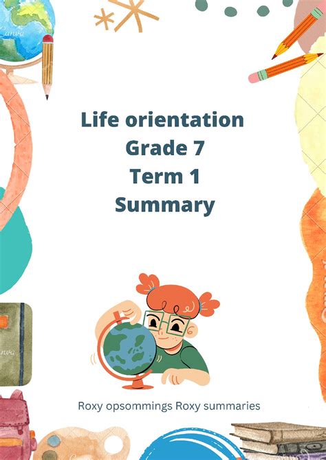Life Orientation Grade 7 Summary Term 1 Teacha