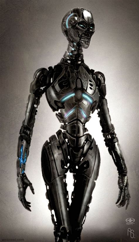 3d Robot Model Giger Cyborg Girl Female Robot Female Cyborg Robot