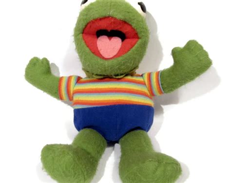 Vintage Muppet Baby Kermit The Frog Plush Stuffed Animal Toy Etsy