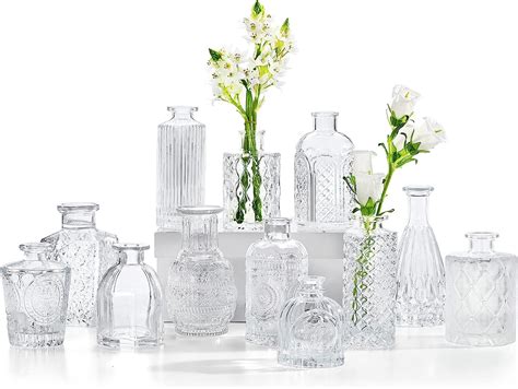 Buy Cucumi Bud Vases Set Of 12 Small Glass Vase For Flowers Clear Bud Vases In Bulk Vintage