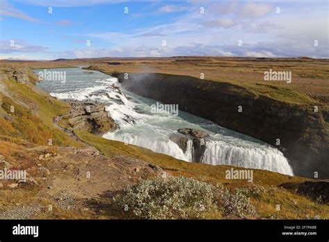 Gullfoss The Golden Waterfall One Of The Best Known Landmarks In